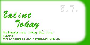 balint tokay business card